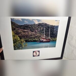 Scenic Red Sailboat Art Print